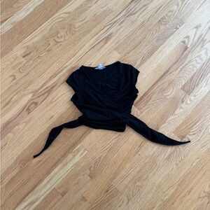 Hard tail wrap top black crop top